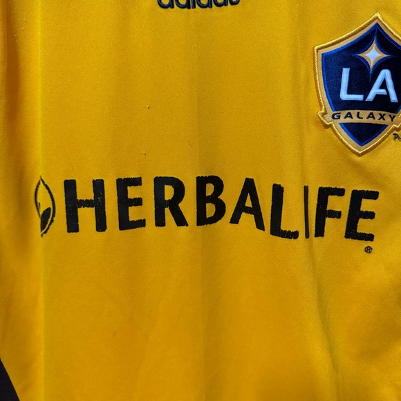 Adidas LA Galaxy Yellow Soccer Jersey - Picture 3 of 9
